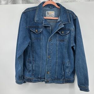 London Fog VTG 100%Cotton Indie Western Retro Classic Blue Denim Jacket Sz20